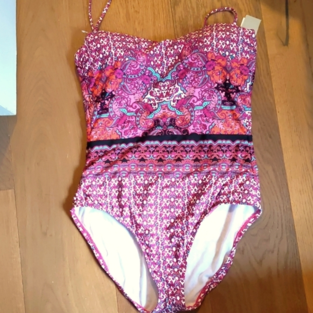 Kenneth Cole Reaction xl one piece swimsuit pink NWT